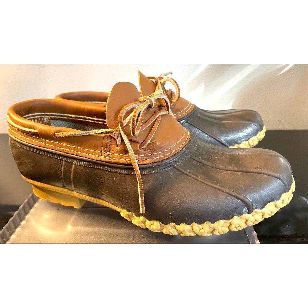 L.L. Bean Men's Bean Boots, Rubber Mocs Size 8 Medium Brown/Tan - Picture 2 of 13